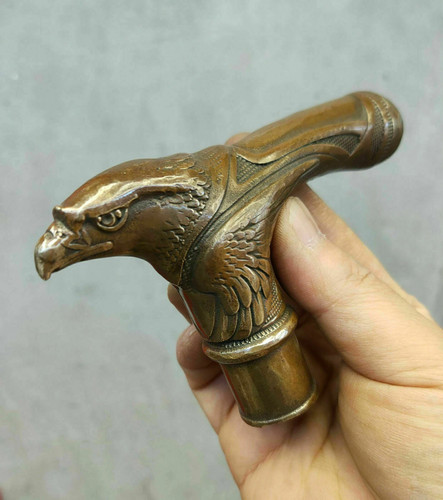 Solid brass eagle head walking - eagle,