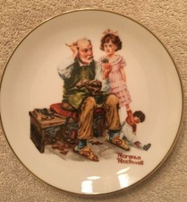 Collectible Porcelain Norman Rockwell "The Cobbler" Plate (B3)
