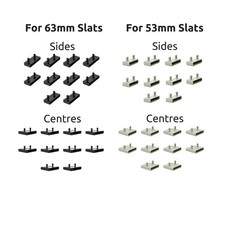 Bed Slat Holders 50-53mm 60-63mm Caps Fixings 2 Pins Sides Centre Ends Middle 