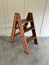 Vintage Style Pine Step Ladder Folding Kitchen Steps