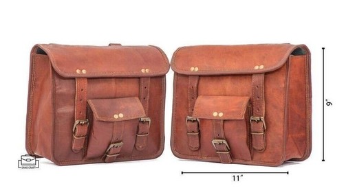 Leather bag motorcycle saddle - bag,