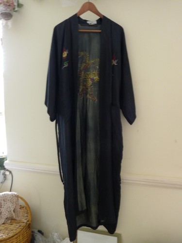 Vintage 70s 80s silk dragon - silk,