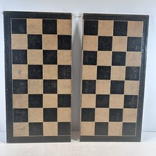Antique Folding Leather Chess Board 18" & Squares of 2" FOR RESTORATION REPAIR B