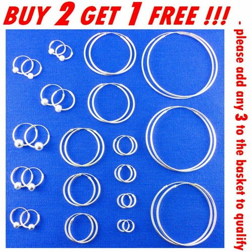 Sterling silver hoop sleeper - hoop,