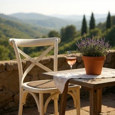 Cream Cross Back Dining Chair