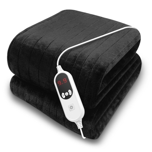 Black heated throw - heated,