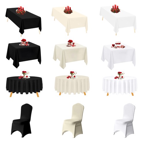 Table cloth chair covers - covers, white