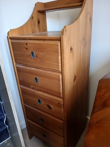 Tallboy chest pine - tallboy, drawers
