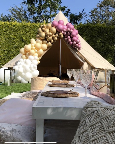 Bell tent with stove hole - with,