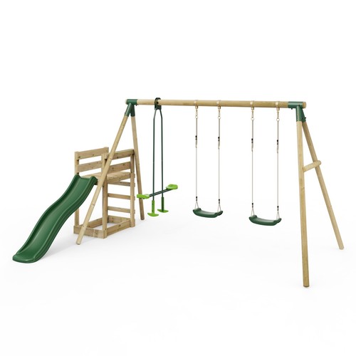Rebo wooden swing set - wooden,