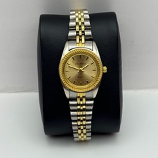 24mm Working Ladies Philip Mercier L123L Two Tone Quartz Watch 6.75 Inches