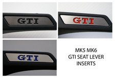 Fits VW GOLF SEAT LEVER INSERT ( GTI ) FITS MK5 MK6 COLOUR OPTIONS (PAIR)