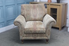 PARKER KNOLL BURGHLEY CHAIR IN BASLOW MEDALLION GOLD FABRIC. RRP £1309.