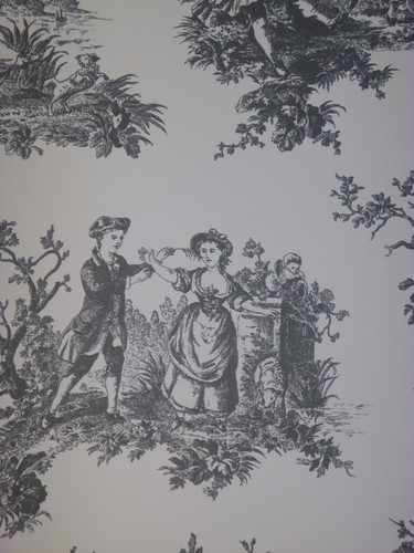 Black toile wallpaper - toile,