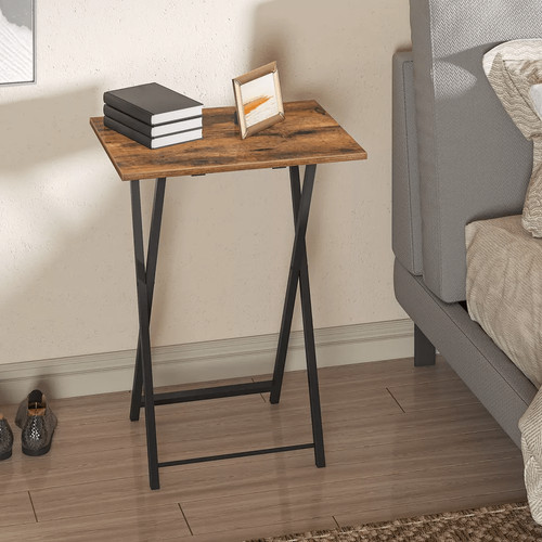 Folding snack table rustic - snack,