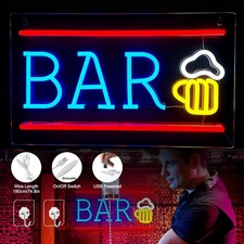 LED Bar Neon Sign Light Bar Pub Nightclub Party Window Hanging Display Lights UK