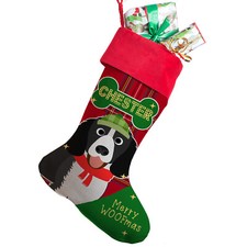 Personalised DOG Christmas Stocking Springer Spaniel Pet Xmas Pup Treat Bag SD51