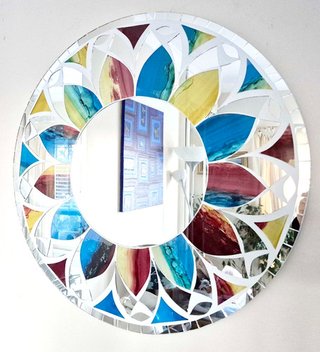 Round mosaic multicoloured