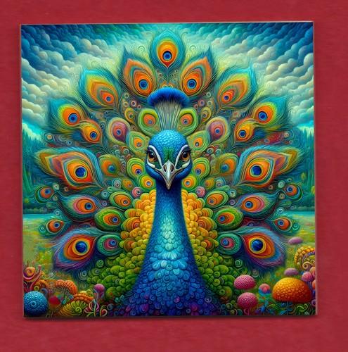Peacock bird ceramic art