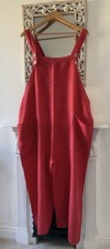 Lovely Red Linen Dungarees