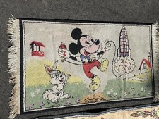 Vintage Disney Rocket Mickey Mouse Rug Space Ship  1960’s GREAT