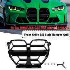 FOR BMW M3 G80 M4 G82 G83 21-24 CSL STYLE GLOSS BLACK FRONT BUMPER GRILL GRILLE