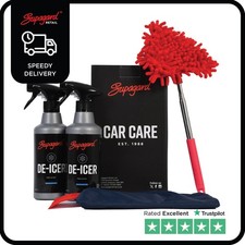 Supagard Winter Car Care Kit 500ml De Icer x 2, Ice Scraper Glove, De-Mist Cloth