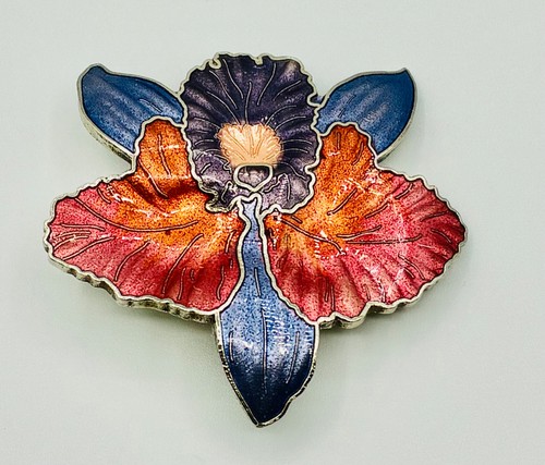 Vintage cloisonnè orchid - vintage,
