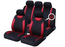 Red&Black Mesh Full Set Front/Rear Car Seat Covers for Audi A4 Avant 01-On