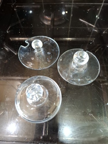 Vintage old glass lids - old,