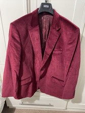 peter christian velvet Red burgandy Suit Jacket Size 50 Short