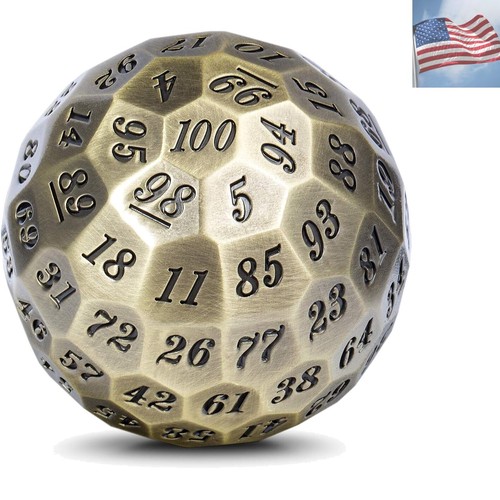 Metal dice d100 single - metal,