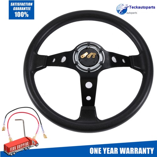Black steering wheel 350mm - wheel,