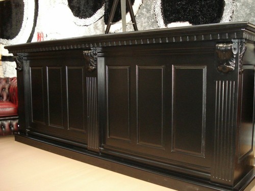 Mahogany pub counter in - pub,