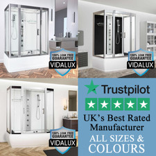 Whirlpool AirSpa Steam Shower Vidalux Aegean 1350 1500 1700 White Black NO LEAK