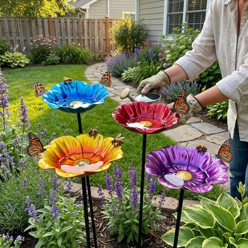 Bird bath stake - stake, metal