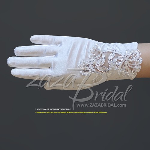 Girl satin gloves - girl's,
