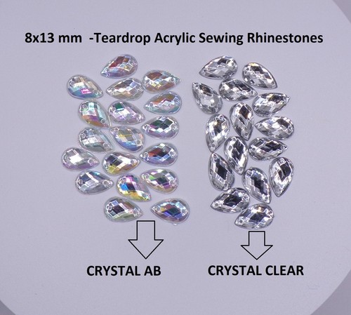 Flat back faceted teardrop - flat,