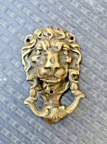Vintage brass lion head - lion’s,