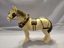 Grey Shire Horse With Harness