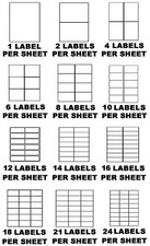 LABELS - SELF ADHESIVE STICKY A4 ADDRESS LABELS INKJET LASER COPIER PRINTER PEEL