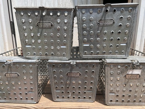 Vintage metal wire locker - metal,