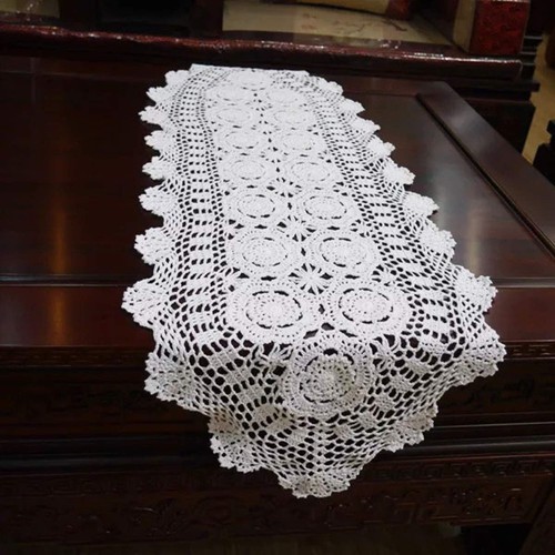 White handmade crochet cotton - white,
