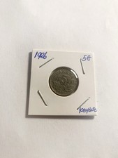 1926 Canada Rare Near 6 Variety KING GEORGE V 5 Cent Coin