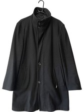 Bugatti Black Wool Over Coat