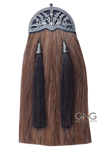 Brown horse hair sporran - horse,