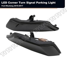 2XDynamic Smoked LED Turn Signal Light DRL Running Lamp For 2015-17 Ford Mustang