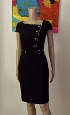 Karen Millen Black Military Safari Utility Pencil Dress UK 8