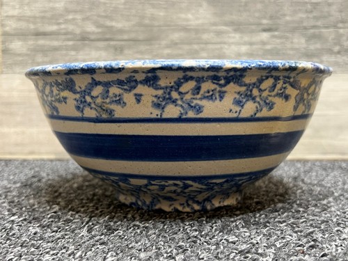 Antique spongeware bowl - antique, 7.5"