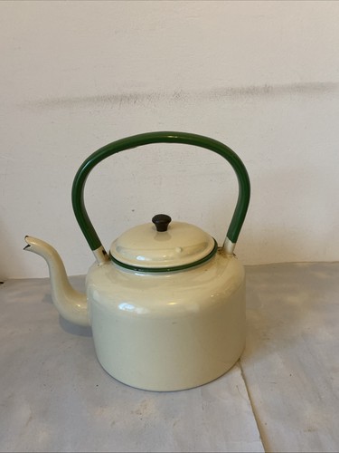 Vintage enamel kettle - vintage,